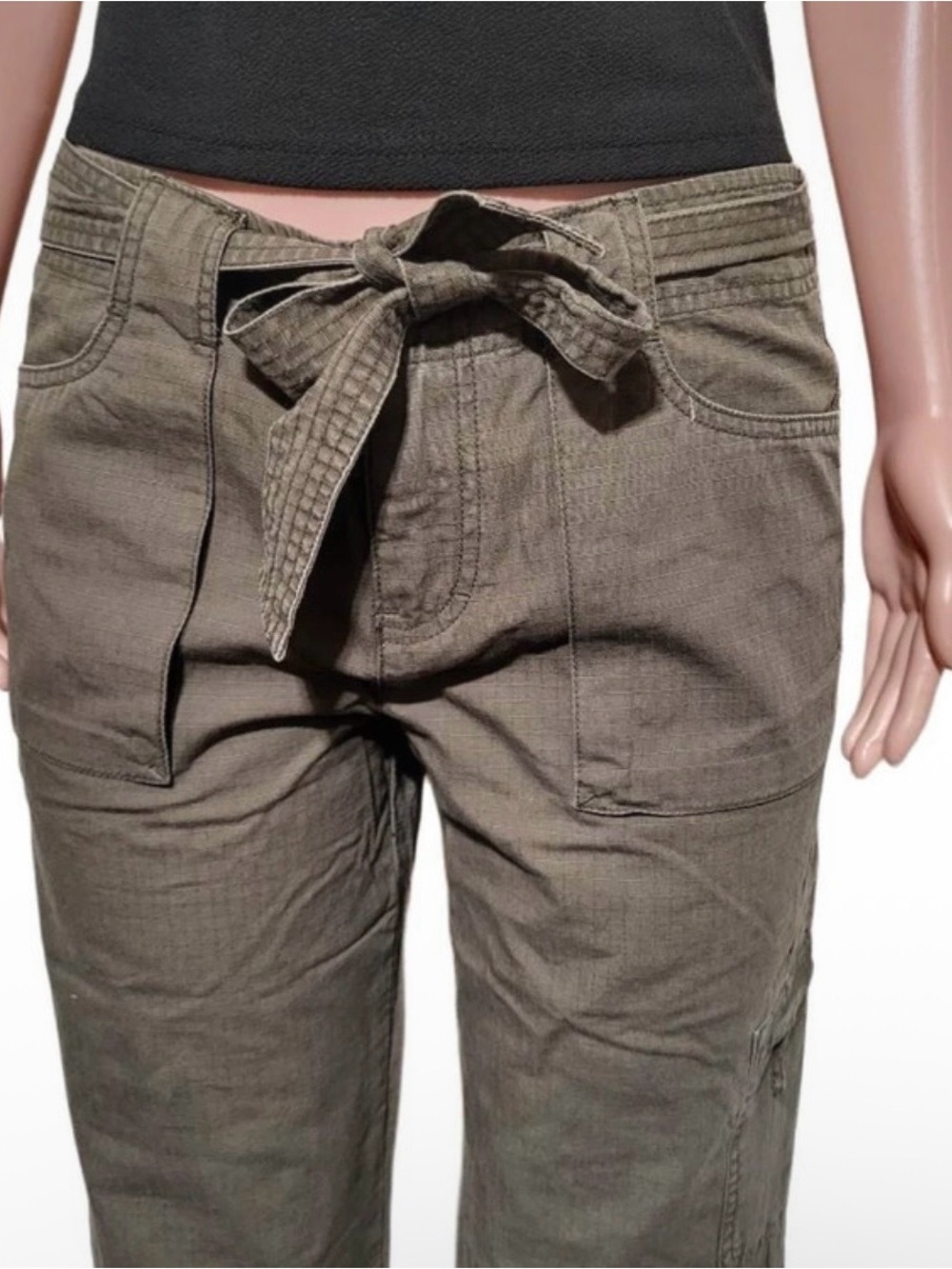 Pulp Women’s Olive Tie-Waist Cargo Pants 8/M - Picture 5 of 8
